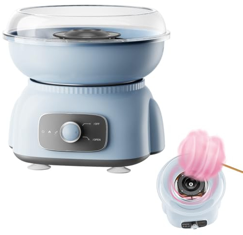 Macchina per Zucchero Filato, Macchina Zucchero Filato Set, 500W Retro Cotton Candy Machine, Zucchero Filato Macchina con Cucchiaio Dosatore e 10 Bastoncini di Legno per Bambini, Feste