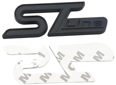 3D Metall Schwarz Auto Grill Logo ST Emblem Stamm Abzeichen ST Linie Aufkleber Zubehör(Sticker ST Line)