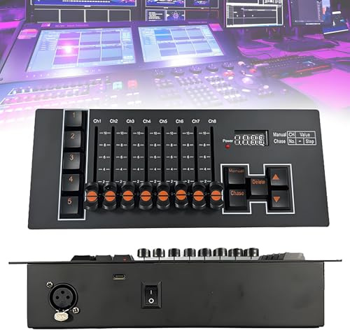 DMX-Controller (40 Kanäle), DMX 512-Controller, Einfache Programmiermethode + Einfacher Einstieg, Eingebauter Akku, Batteriebetrieben (praktisch), Für Bühnenbeleuchtung/Live-Shows,A