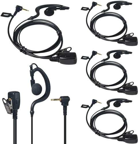 YNIBST Auricolare Walkie Talkie, Cuffia a Forma di G con Microfono PTT Compatibile con Motorola Talkabout TLKR T62 T82 T82 Extreme T92 H2O Radio Bidirezionale (5 pezzi)