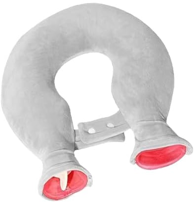 Docache PVC Nackwärmeflasche mit weicher Fleece-Abdeckung | Wärmetherapie für Nacken, Schultern & Rücken | Geruchlos, waschbar, wiederverwendbar (Grau)