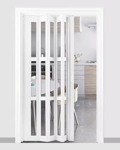 Falttür Innentüren PVC-Falttüren für Den Innenbereich Weiß 210 cm Hoch, Küchen-Schiebetür in Eichenoptik, Faltbares Akkordeon-Tor für Schlafzimmer Wohnung Badezimmer(60x210cm (23 5/8 x 82 5/8))