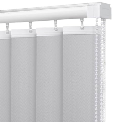 Lamellen Jalousie Grau, Schiebevorhang Aus Stoff Lichtfilterung, 60 90 120 160 200 240 280 300cm Lamellenvorhang Sichtschutz Komplettset Inklusive Zubehör Für Zuhause Innen Fenster(W160cm*H230cm)