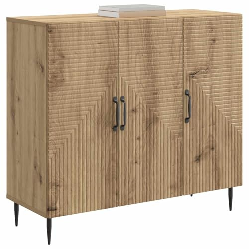 vidaXL Sideboard Artisan-Eiche 89 x 34,5 x 80 cm Holzwerkstoff, Wohnzimmer, Vintage Sideboard, rechteckiges Design, praktische Aufbewahrung, stylishe Möbel, ordentliche Lösung
