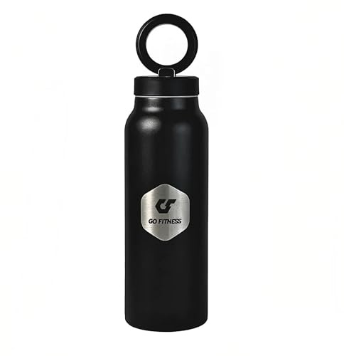 GO FITNESS - Trinkflasche Edelstahl 710 ml mit Magnetischer Handyhalterung – Isolierte Thermoflasche auslaufsicher, BPA-frei, hält Getränke 24h kalt & 12h warm, für Fitness, Büro, Reisen & Outdoor