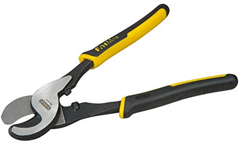 Stanley 0-89-874 MaxSteel Pince Coupe-Câble 215 Mm - Gamme FatMax - Acier Trempé Haute Qualité - Finition Laquée - Taillants Trempés - Poignée Bi Matière - Normes Din/Aso/Ansi