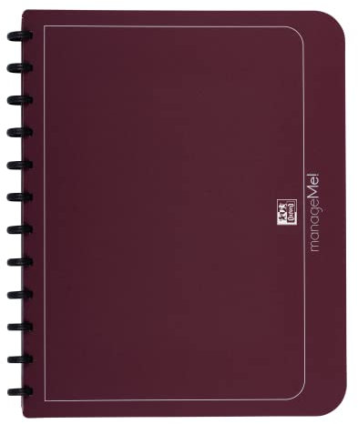 Oxford Ring-Mappe A4, manageMe, Präsentations-Buch mit 25 Hüllen, Vario-Zipp, Austausch- und erweiterbar, bordeaux, 1 Stück