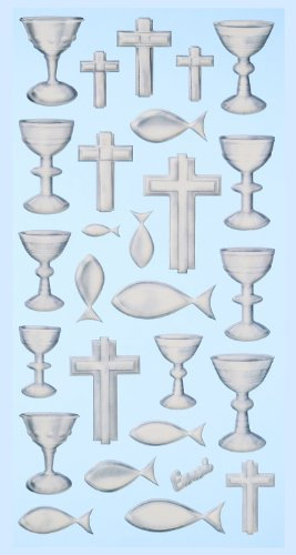 Creapop Sticker Softysticker * Konfirmation / Kommunion / Kirche - Silber * Aufkleber