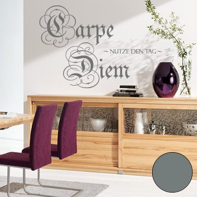 Klebesüchtig A275 Wandtattoo Carpe Diem 60cm x 41cm grau Dekoration - Bad - Wohnzimmer - Aufkleber - Wandsticker