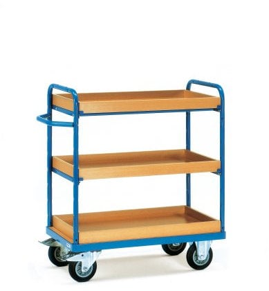 Fetra Transportgeräte mtpig122 F 504 Wagen mit Ablage Regal, 3 Böden, 269 mm/669 mm/1069 mm, 1152 mm Externe, 1000 mm x 700 mm Plattform