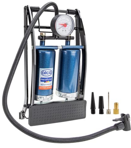 Qualità doppio cilindro barile pompa a pedale con manometro 7 bar psi Alca Aeropump