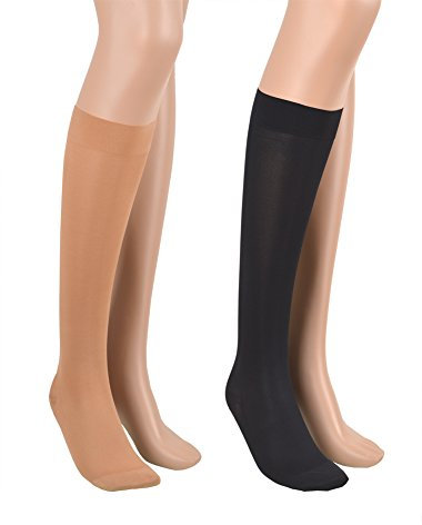 23-32 mmHg ASSISTICA® Medizinische Kompressionsstrümpfe mit Spitze, Kniestrümpfe der Klasse 2 für Damen und Herren, Stützstrümpfe mit Zeh, AD Ersatzstrümpfe (158-170 cm/Small, Schwarz)