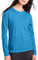 Hanes Women's Long Sleeve Cotton T-Shirt, Lightweight Crewneck Tee, Modern Fit, Deep Dive, XXL