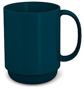 Ornamin Becher mit Henkel 300 ml petrol (Modell 510) / Mehrweg-Becher Kunststoff, Kaffeebecher