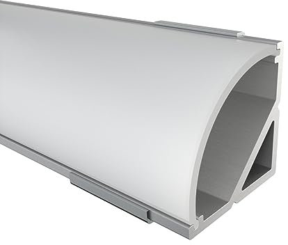 Alumino | LED Aluminiumprofil Eloxiert | 200 cm | Eckprofil | Opale Abdeckung | für 12 mm LED-Streifen | 2m | Weser