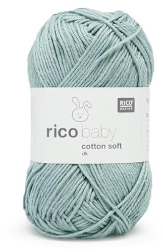 Rico Baby Cotton Soft dk Fb. 050 sage, soft baby wool green, cotton blended yarn for knitting and crochet.