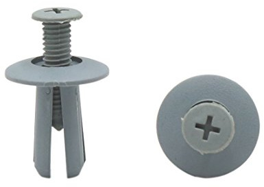 sourcing map 50pcs Voiture Rivets Plastique Gris Bouclier Porte Tronc 8mm colliez Fixation à vis