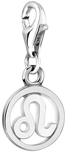 Nenalina Sternzeichen Löwe Karabiner Charm Anhänger für Bettelarmband aus 925 Sterling Silber 713297-000