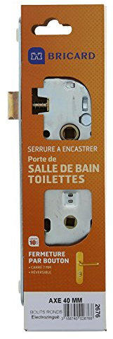 Bricard - 2676- Serrure pour porte de salle de bain- toilettes- - Electrozinguée, Electrozingué