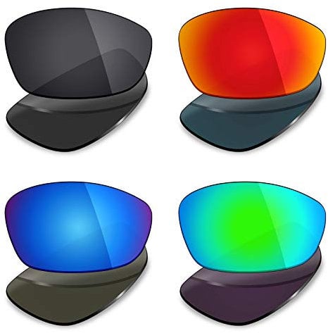 Mryok 4 Pair Polarized Replacement Lenses for Oakley Blender Sunglass - Stealth Black/Fire Red/Ice Blue/Emerald Green