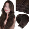 LaaVoo Braun Tressen Echthaar Extensions mit Micro Rings 12Zoll Width Microweft Haarverlängerung Echthaar Unsichtbar EZE Weft Extensions Glatt #2 50 Gramm 45cm