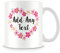MUGGZ Personalised Mug - Flower Love Heart Gift for Women - Customise Cup with add Any Name/Text – Pink