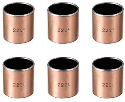 sourcing map 6pcs Manchon Roulement douille alésage 22 mm x diamètre extérieur 25 mm x longueur 25 mm lisses enveloppés bagues sans huile