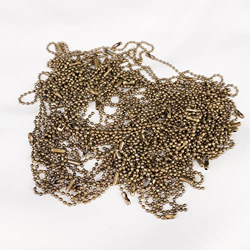 Trimming Shop Kettenverlängerung, Metallkugel, Bronze, 20 cm, 100 Stück | Für Etikettenanhänger, Kugelperlenkettenverbinder, Schmuckherstellung, Schlüsselanhänger oder Ausweishalter