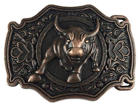 LKMY Gürtelschnalle für Herren, Bronze, Langhorn, Stier, Rodeo, Western-Cowboy, Gürtelschnalle Gr. onesize, kupfer