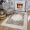 SANAT Teppiche für Wohnzimmer - Teppich Beige, Kurzflor Teppich Modern, Öko-Tex 100 Zertifiziert, Größe: 200x280 cm