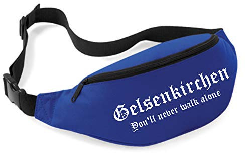 Uglyshirt89 Gelsenkirchen Bauchtasche | Ultras Fussball Sport Fan Tasche (Blau)