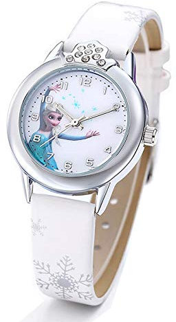 Maxpro France Montre La Reine de Neiges Elsa et Anna Frozen pour Enfant Fille, Blanc, Sangle, Blanc, Sangle