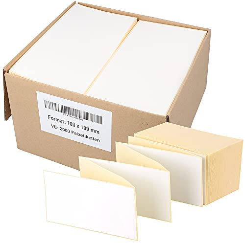 Labelident Versandetiketten DHL - 103 x 199 mm - 2.000 Thermo Falzetiketten, selbstklebend, Leporello Etiketten, DHL 910-300-600 Common Label