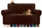 Granbest 1 Stück Dicke Couchbezug Ultra weiche Samt Sofabezug anspruchs hohe Stretch Anti-Rutsch-Sofabezug Zweisitziger Couchbezug Möbelschutz für Katze, Hund, Haustier (2 Sitzer,Schokolade)