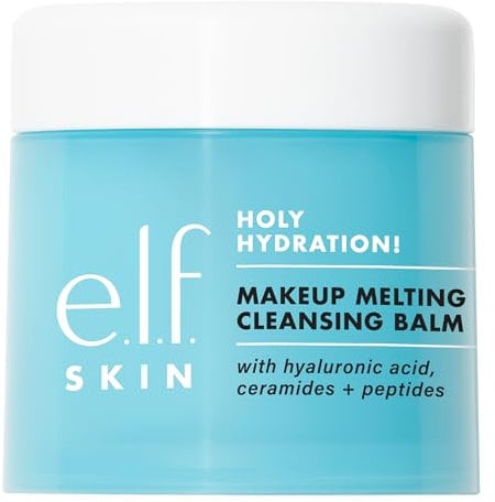 e.l.f. Holy Hydration! Baume nettoyant fondant pour le visage et démaquillant, infusé avec de l'acide hyaluronique pour hydrater la peau, 56,7 g