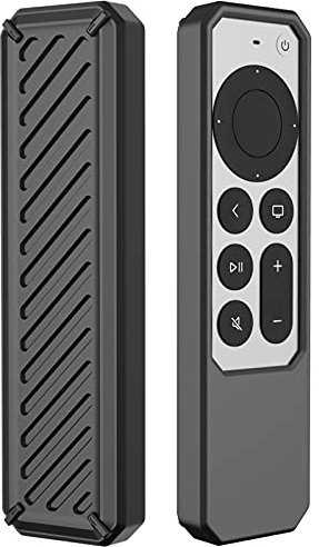 Fernbedienung Hülle Kompatibel mit Apple TV 4K 2021 Remote Silikon Hülle, Leichte rutschfeste Stoßfeste Schutzhülle für Apple TV 4K 2021 Siri Fernbedienung (Schwarz)
