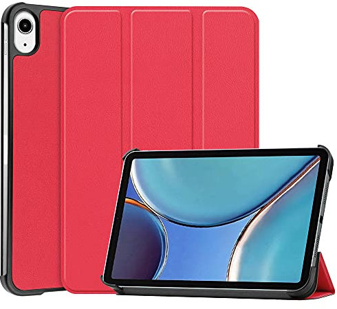 Kepuch Custer Coque pour iPad Mini 7 2024 / iPad Mini 6 2021,PU-Cuir Étui Housse - Rouge