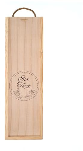 stempel-fabrik – personalisierbare Holz Weinkiste mit Namen oder Spruch – Motiv Papierdekor – gravierte Weinbox zum Geburtstag, Hochzeit, Jubiläum & Co – perfekte Geschenkidee für Weinliebhaber