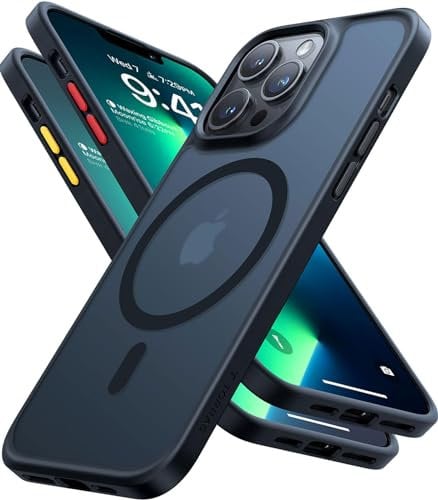 TORRAS for iPhone 13 Pro Case with MagSafe, 12FT Military Grade Shockproof, Slim Thin but Sturdy, Velvety Touch and Anti-Slip Texture, Magnetic Protective Cases for iPhone 13 Pro Cover, Matte Black