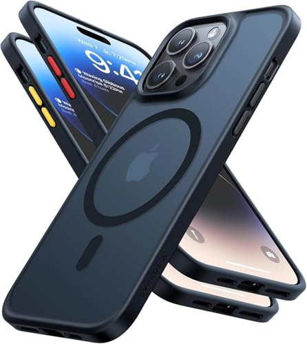 TORRAS für iPhone 14 Pro Max Hülle für MagSafe Nr.1 Magnetstärke+Militärschutz Handyhülle iPhone 14 Pro Max Case Softtouch Stoßfest Kratzfest Matt Schwarz