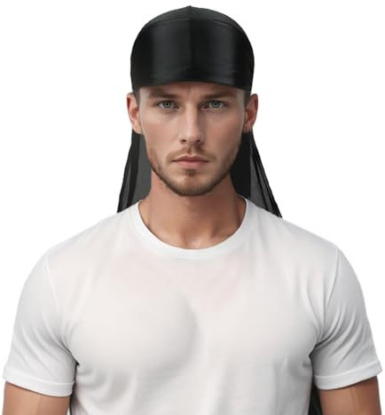 TopTie Silky Durag Long Tail Headwrap DOO Rag für 360 Waves