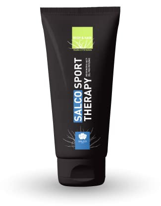 Salco Sole-Duschgel Sport Therapy - 200 ml. Regenerierendes Badegel und Shampoo mit Salz und Zitronengrasduft für Sportler und sportlich aktive Menschen