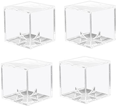 Wisyurt 4 StüCk Baseball Vitrine, UV GeschüTzte Staubdichte Acryl Vitrinen, Durchsichtige Vitrine für Baseball ErinnerungsstüCke Ball