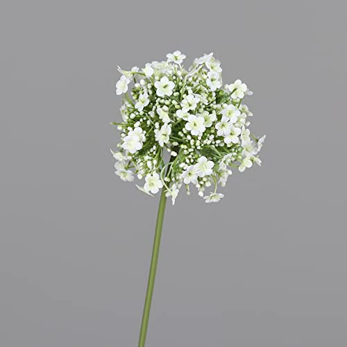 Seidenblumen Roß Alliumkugel mit Blüten 46cm DP Kunstlbumen künstliche Blumen Allium Lauch (Weiß)