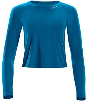 WINSHAPE Functional Light and Cropped Long Sleeve Top Aet119ls, Ultra Soft Style Camiseta de Yoga, Verde petróleo, XX-Large para Mujer