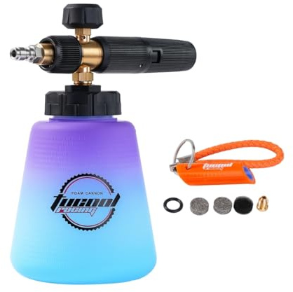 Tucool Racing Foam Cannon with 1/4 inch Quick Connector, Pressure Washer Snow Foam Lance for Karcher K1700 K1800 K1900 (1/4 Quick Connect Blue to Purple)