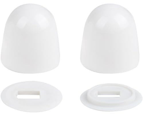 1 Pair Universal Toilet Bolt Caps - White Plastic Screw Covers for Toilet Seat Installation, Durable and Easy to Clean