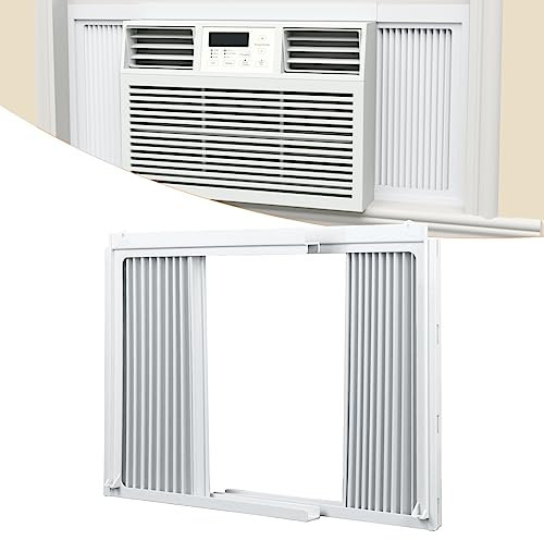 GCGOODS Window Air Conditioner Side Panels with Frame, Adjustable Window AC Side Panel Kit, Universal Fits for 5,000 BTU Window Air Conditioner Units, Window AC Side Panel with Frame