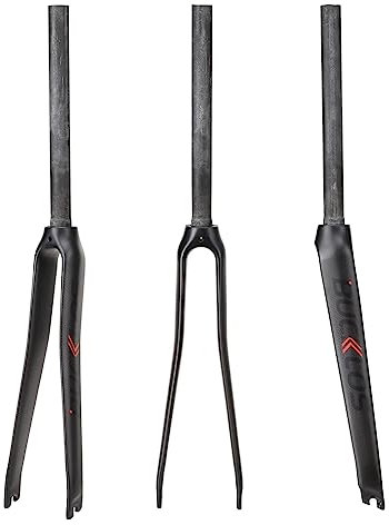 BUCKLOS 28.6mm 700C Full Carbon Fiber Road Bike Rigid Fork, C-Type Clamp Brake, 1-1/8 Threadless Straight Tube Superlight 3K T800 Bicycle Front Fork