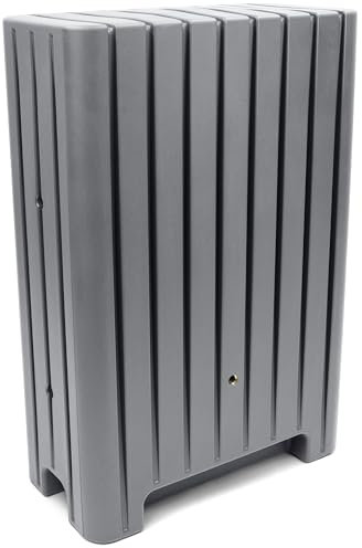 YourCasa Regentonne 280 Liter [UrbanElegance] Eckig und Schmal mit Metallgewinde - Regenfass Frostsicher aus Kunststoff - Regenwassertonne - Regenwassertank Garten Wassertank Regensammler (Grau)